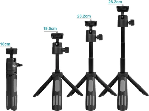 Vista 9 de Ruittos Soporte de trípode para teléfono y palo para selfie para iPhone, cámara web, escritorio, Sony, cámara Canon G7x, Go Pro, trípode de viaje