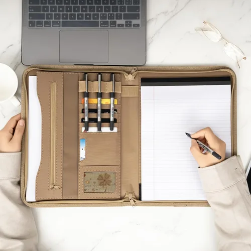 Vista 5 de VEPKOIT Portafolio militar con cremallera y funda táctica para cuaderno con bloc legal para carpeta A4, planificador grande de carpetas OCP