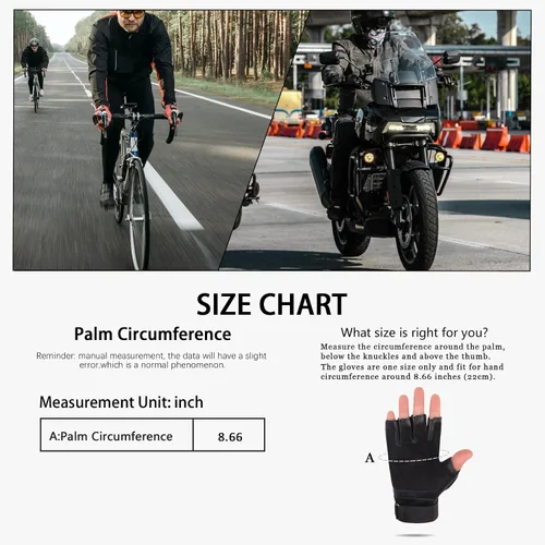 Vista 5 de Long Keeper Guantes de cuero genuino sin dedos para hombre, medio dedo, conducción, ciclismo, motocicleta, deportes al aire libre, Negro