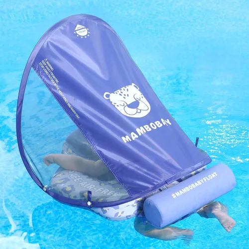 Vista 8 de HECCEI Mambobaby Flotador con toldo, añade cola, flotador para bebé edición de lujo