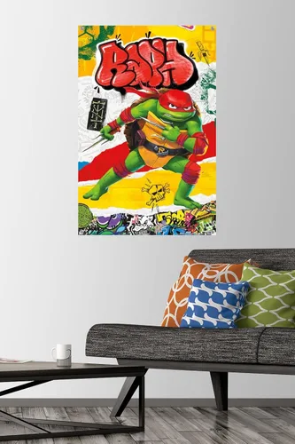 Vista 2 de Trends International Teenage Mutant Ninja Turtles: Mutant Mayhem - Póster de pared de Rafael, 22.375 x 34 pulgadas, paquete de póster premium y pin