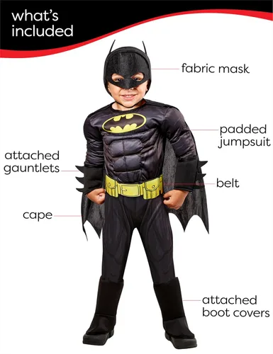 Vista 2 de Rubie's Batman Deluxe Disfraz para niños pequeños