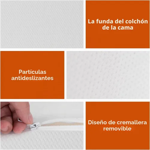 Vista 6 de PayLessHere Colchón King de 10 pulgadas Colchón de espuma viscoelástica con gel de firmeza media Blanco con funda con cremallera lavable