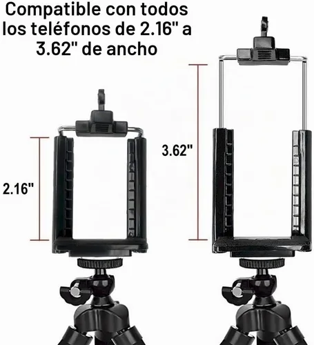 Vista 2 de Adaptador de trípode para teléfono celular – Soporte de trípode para iPhone – 7 SE 6 6S Plus 5 5S 5C 4 4S Soporte de clip accesorio conector