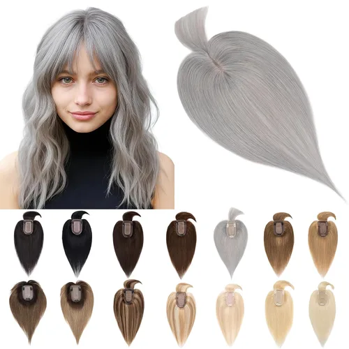 Vista 30 de SEGO Toppers de cabello humano para mujeres con cabello adelgazante, base de seda de 7 * 13CM (2.8 x 5.1 in), 100% cabello humano real, postizos