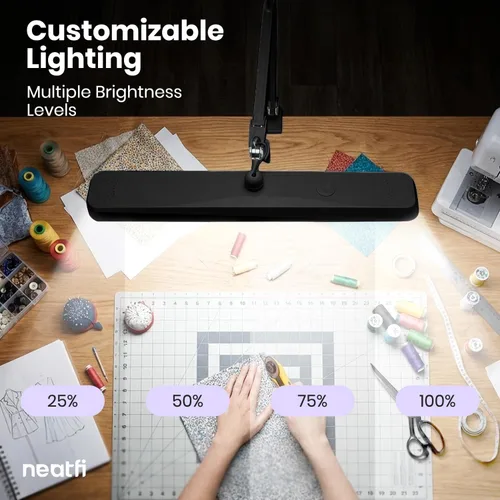 Vista 8 de Neatfi Lámpara de Trabajo LED XL de 2,500 Lúmenes, 22 Pulgadas de Ancho, 30W, 162 Piezas LED SMD, Cuidado de los Ojos, Luz de Escritorio