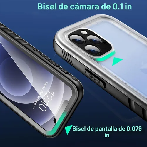 Vista 6 de SOKUSIN Funda Impermeable para iPhone 14 Pro Max - Funda Protectora de Cuerpo Completo con Protector de Pantalla y Cámara Incorporado, Resistente a