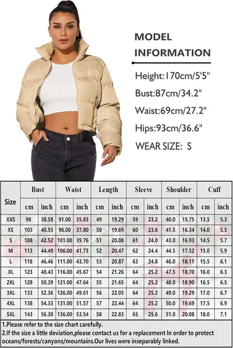 Vista 7 de Chaqueta corta para mujer, chaqueta de moda para mujer, abrigo ligero cálido para invierno