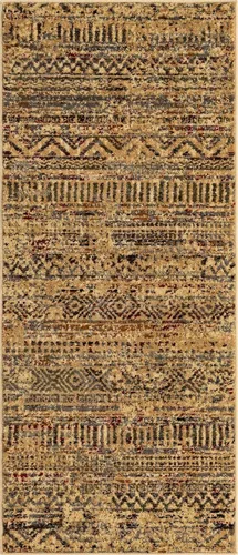 Vista 3 de Unique Loom Saturn Collection Alfombra de área - Relay (Runner 2' 2" x 5' 0", Beige/Gris)