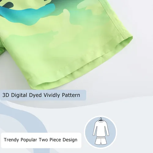 Vista 4 de Conjunto de traje de baño de dos piezas con traje de baño de manga larga para niños