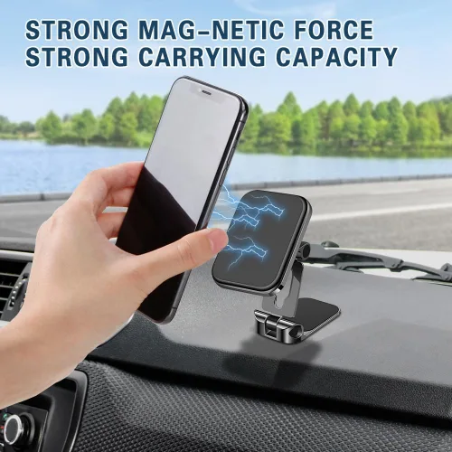 Vista 3 de Soporte para teléfono de coche, soporte para salpicadero de coche, soporte para teléfono celular, rotación de 360 grados, soporte magnético