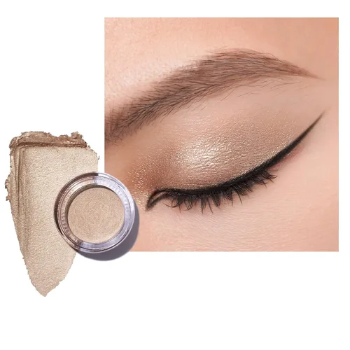 Vista 39 de Oulac Sombra de ojos en crema blanca brillante Iluminador a prueba de agua y sombra de ojos con purpurina de larga duración, color natural