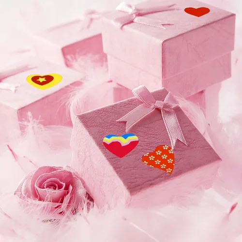 Vista 4 de 80 hojas de calcomanías de San Valentín para niños, calcomanías decorativas de corazón para sobres, tarjetas, manualidades, álbumes de recortes