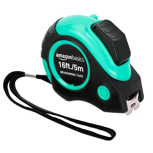 Vista 10 de Amazon Basics Cinta métrica retráctil con botón de presión, fácil de usar, 16 pies, rosa