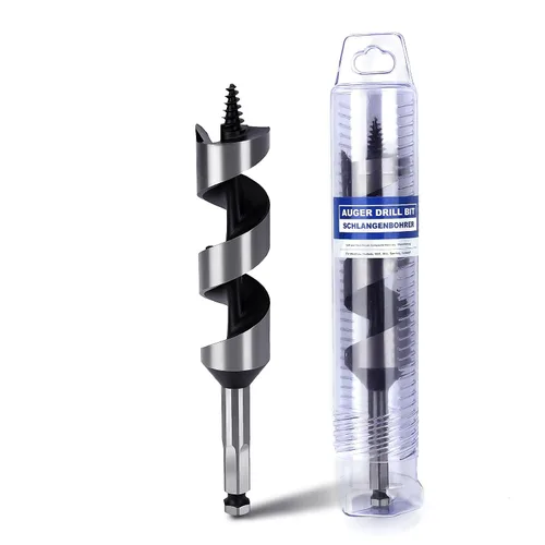 Vista 44 de Broca de 1-1/2 x 11.8 pulgadas para barrenar madera, Broca de 38x300 mm hexagonal larga para madera, madera dura, embarcaciones