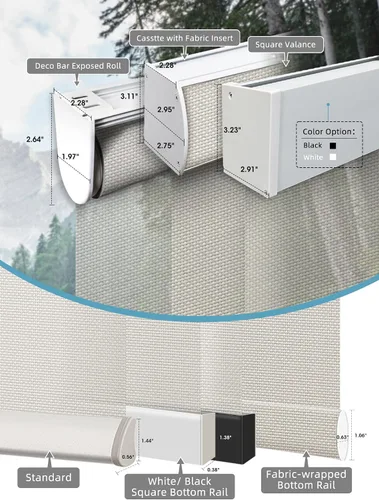 Vista 8 de SmartWings Persianas enrollables PoE, 1% de apertura, color beige Aventus 1% Apertura Beige