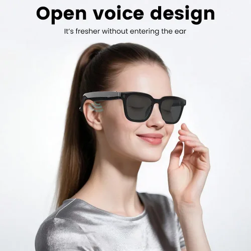Vista 7 de Gafas inteligentes con IA con cámara HD de 80 MP, video de 1080P, Bluetooth/Wi-Fi, control de voz y reconocimiento de inteligencia artificial, gafas