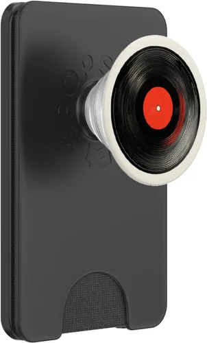 Vista 8 de Red Vinyl Record Player Vinyl Collector Retro Music Lover PopSockets Adhesive PopGrip