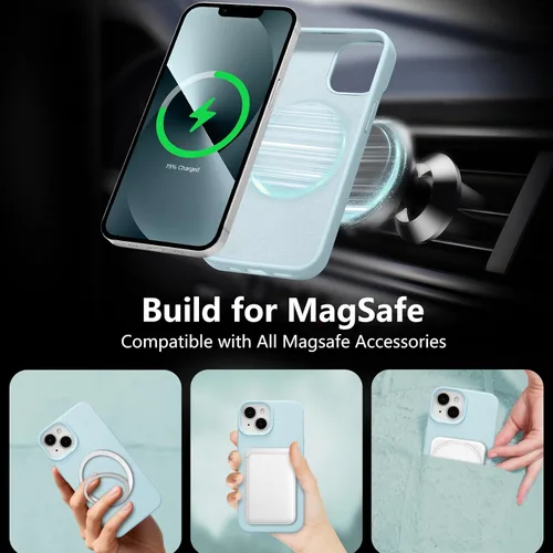 Vista 298 de Funda magnética de silicona para iPhone 13 Pro, color blanco antiguo [Compatible con Magsafe] [Forro de microfibra suave antiarañazos], funda