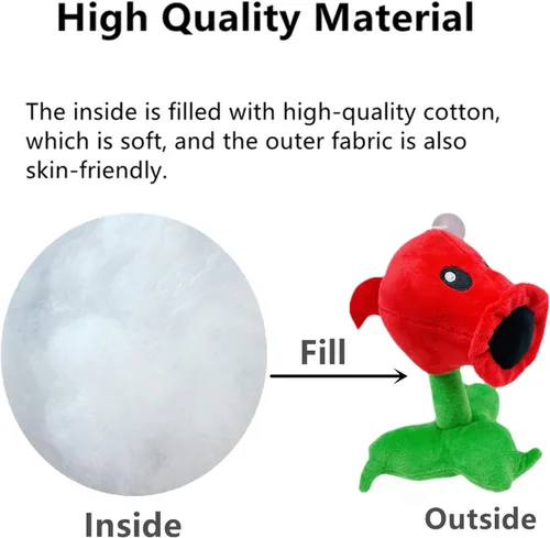 Vista 3 de JHESAO Juego de 3 piezas de guisantes de peluche de plantas y zombis, juguetes de zombis, peluches de PVZ, 1, 2, muñeco suave de peluche, guisante 3