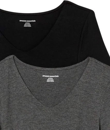 Vista 6 de Tienda Essentials Camiseta de maternidad de manga corta con cuello en V para mujer paquete de 2