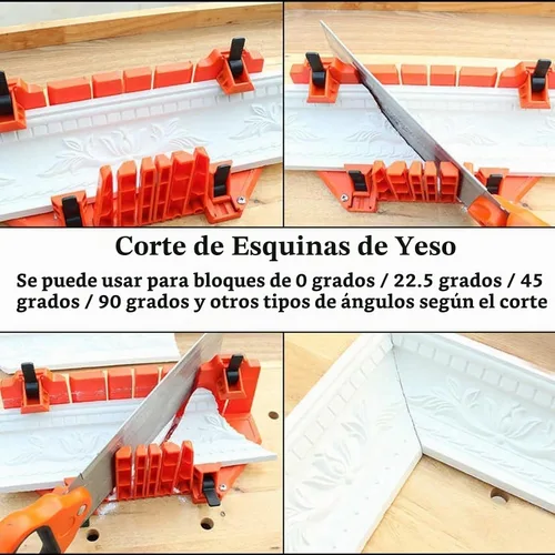 Vista 4 de Caja de inglete para sierra de inglete, caja de sierra de inglete de plástico para carpintería, sierra de podar para cortar madera, herramienta