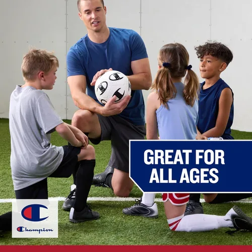 Vista 7 de Champion Playmaker Logo Deflated Soccer Ball with Pump, Size 5 Soccer Ball, Durable Panels for Kids, Youth & Adults, Indoor/Outdoor Training Ball