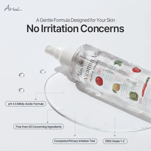 Vista 5 de Ariul 7 Days Vitamin Mist 5.07 fl. oz. All Natural Green Graded Nutrients Facial Toner Spray hidratante – Biotina, niacinamida, riboflavina, ácido