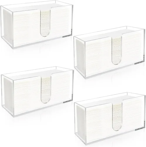 Vista 9 de Toallero de papel acrílico, dispensador de servilletas de plegado en Z de 0.197 in de grosor, transparente y plegable, organizador de baño y cocina
