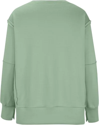 Vista 7 de SMIDOW Sudaderas de cuello redondo de gran tamaño para mujer, sudaderas con capucha para otoño 2023 a la moda, ropa cálida Y2K, casual