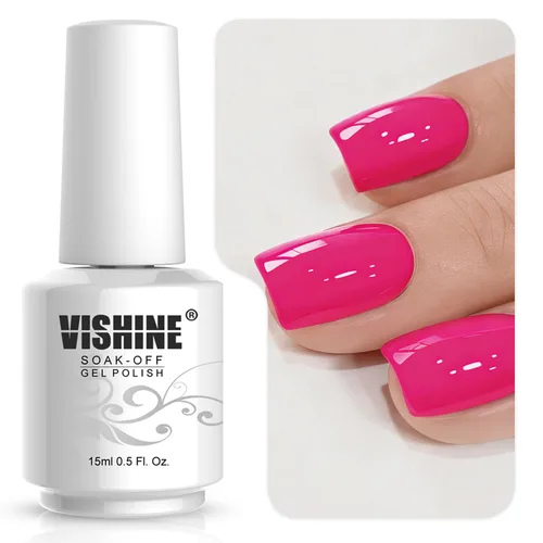 Vista 14 de Vishine Soak-Off Esmalte de gel UV LED Nail Art Manicura Laca Oscuro Salmón Color 006