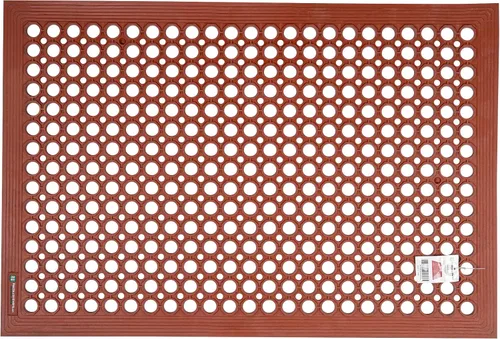 Vista 4 de Restaurantware Serve Secure - Tapete para restaurante de 36 x 24 pulgadas, 1 alfombrilla de drenaje de borde biselado, con agujeros, antideslizante