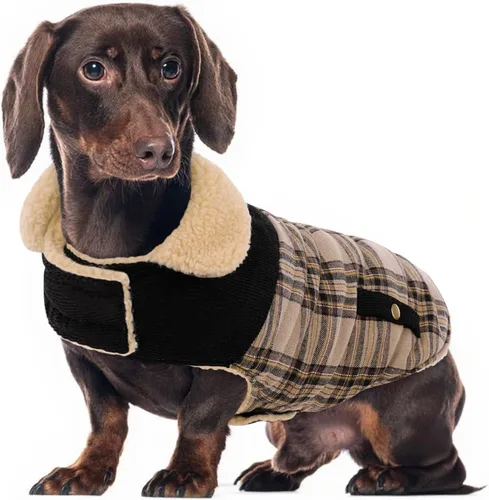 Vista 38 de Abrigo de invierno para perros pequeños, chaqueta sólida para cachorros, abrigo cálido para mascotas para clima frío, prendas acolchadas resistentes