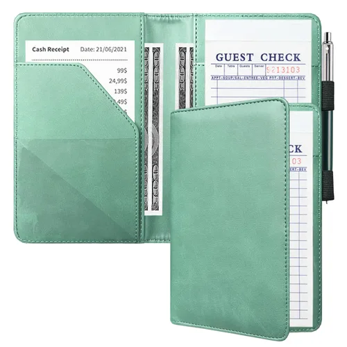Vista 19 de ACdream - Libretas de servicio para camarera, libreta de anotación de comensales, lindo organizador de piel y cartera, para presentar la cuenta