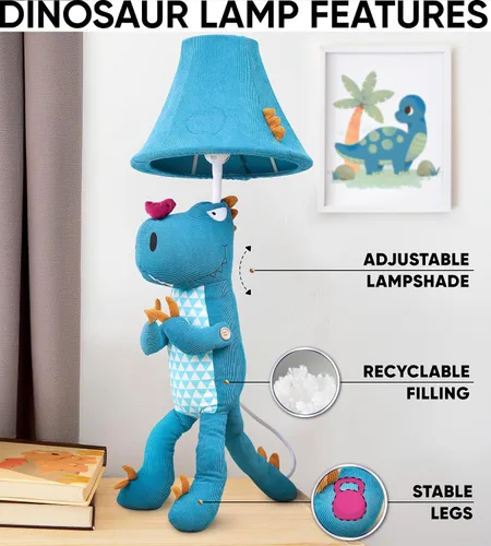 Vista 2 de Lámpara infantil de dinosaurio para dormitorio de niños, 27 pulgadas, lámpara de niños para habitación de niños, bonitos regalos de Navidad, regalos