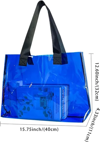 Vista 3 de Bolsa grande transparente – Versátil, impermeable, resistente a las manchas, bolsa de hombro transparente para el trabajo