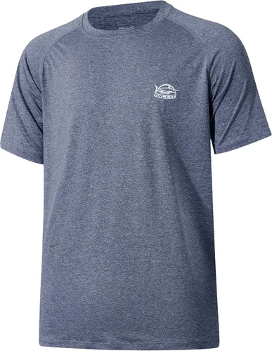 Vista 10 de Willit Camiseta de protección solar con capucha para hombre, manga corta, UPF 50+, FPS, secado rápido, resistente al agua Verde fluorescente