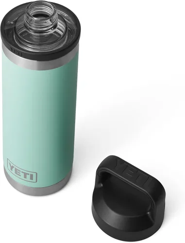 Vista 3 de YETI Rambler Botella de 18 oz, aislada al vacío, de acero inoxidable con tapa Chug, Seafoam Verde mar