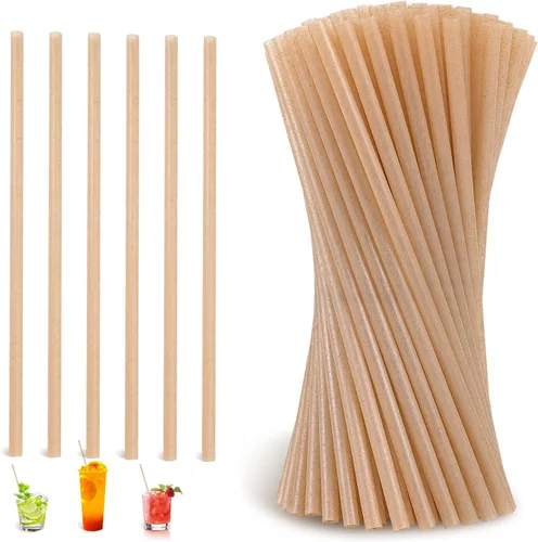 Vista 8 de Pajitas de papel biodegradables desechables, 100 pajitas de oro rosa a rayas para cumpleaños, aniversario, boda, celebraciones de vacaciones