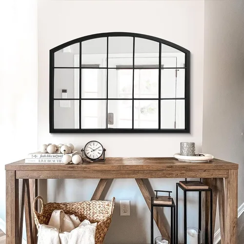 Vista 12 de WAMIRRO Espejo alto para ventana, espejo de pared arqueado de granja, espejos de longitud completa para chimenea, entrada, pasillo, sala de estar