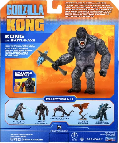 Vista 8 de Godzilla vs. Kong - Figura básica de Kong con hacha de batalla de 6 pulgadas