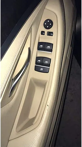 Vista 2 de YIWANG Kit de 4 piezas de panel de reposabrazos de interruptor de ventana de automóvil ABS y manija de puerta para BMW Serie 5 para reposabrazos