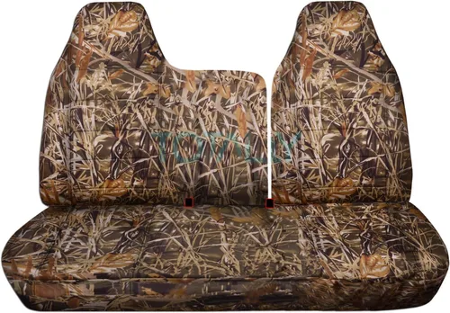 Vista 14 de Totally Covers Compatible con Ford F-150 F-250 1997-1998 Camo Fundas de asiento de camión (banco dividido delantero 40/60) sin reposabrazos/consola