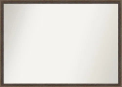 Vista 76 de Amanti Art Brown Bathroom Mirror for Over Sink, 21x33 Custom Made Hardwood Wedge Mocha Rectangle Vanity Mirror, Large Modern Wood Frame, Hangs