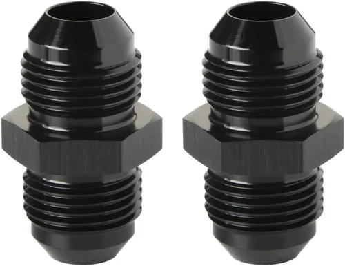 Vista 28 de 3AN macho a 3AN macho Flare 45 grados Unión acoplador adaptador de montaje aluminio negro