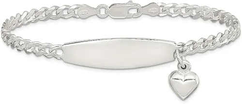 Vista 3 de 925 Sterling Silver Heart Charm Id Bracelet 85 Inch Love Fine Jewelry For Women Gifts For Her