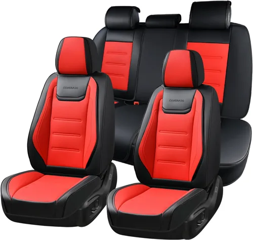 Vista 19 de Coverado Juego completo de fundas de asiento de automóvil, protector impermeable para asiento de automóvil, cojín de asiento de cuero, fundas