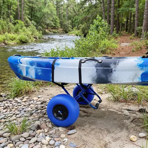 Vista 2 de Newcod Carrito de kayak, carrito de kayak para llevar kayak, canoa, tabla de remo SUP