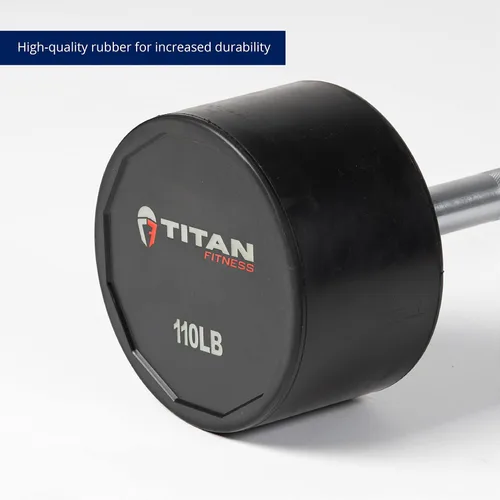Vista 7 de Titan Fitness Barbells & Fitness Barbells rectos de goma fijas
