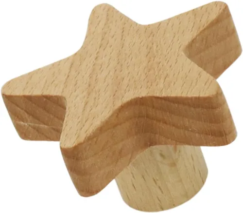 Vista 3 de Moons and Stars - Juego de 5 ganchos de madera para colgar sombreros, gorras, bolsas (4 estrellas + 1 luna)